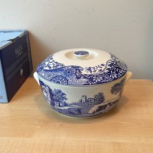 Spode Blue Italian Round Covered Deep Dish